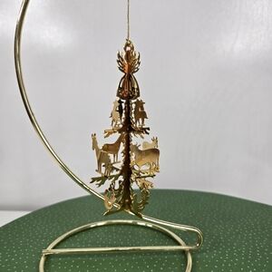 Danbury Mint Tree Angel Annual Gold Plated 3D Christmas Ornament VTG 1986 Manger